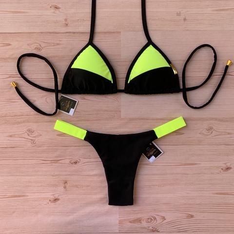 Biquíni Dual FIDF Preto-Amarelo Neon
