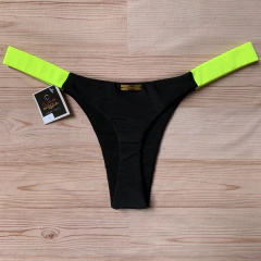 Calcinha Fio Dental SUMMER Preta-Amarelo Neon - comprar online
