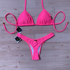 Biquíni Cortininha ADF Rosa Neon - Clara e Morena Moda Praia