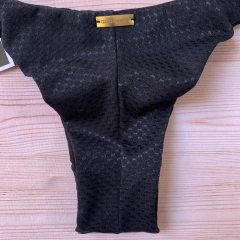 Calcinha Fio Duplo FIDF Cristal Preta - Clara e Morena Moda Praia