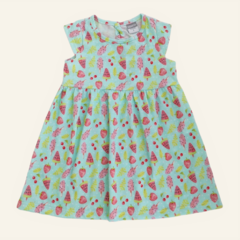 Vestido algodón sandias aqua
