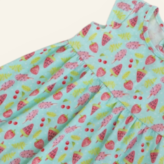 Vestido algodón sandias aqua - comprar online