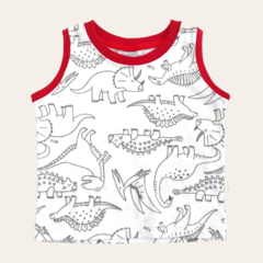 Musculosa Dinosaurios Rojo