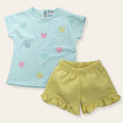 Short rústico voladitos amarillo - comprar online