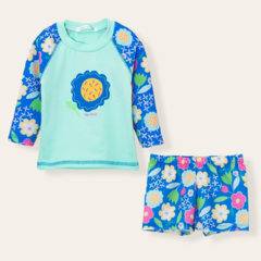 Conjunto UV50 FLOWERS aqua
