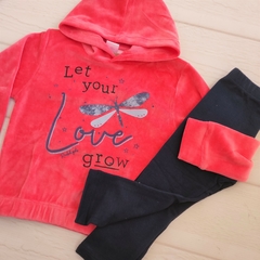 Buzo plush Libélula coral - Carcajada Ropa de Chicos
