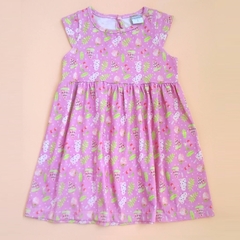 Vestido algodón sandias rosa
