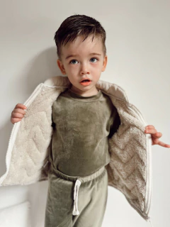 Chaleco RUSIA forrado en piel verde - tienda online