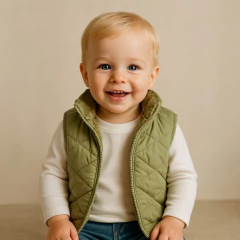 Chaleco RUSIA forrado en piel verde - comprar online