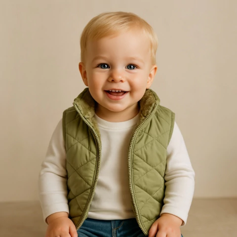 Chaleco RUSIA forrado en piel verde - comprar online