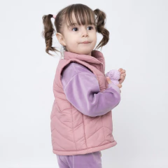 Imagen de Chaleco RUSIA forrado en piel rosa