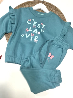 Pantalón frisa TULUM aqua mariposa en internet