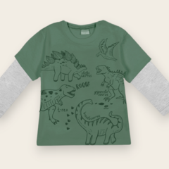 Remera doble manga verde