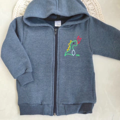 Campera frisa PETER azul melange