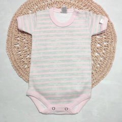 Body rayado rosa y gris