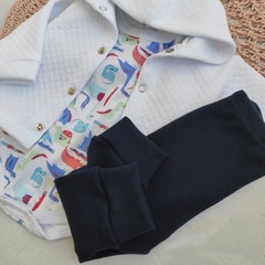 Campera algodón NIZA blanco - Carcajada Ropa de Chicos