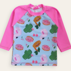 Remera UV50 INFLABLES chicle