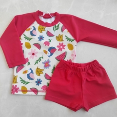 Remera UV50 TUCANES cereza - tienda online