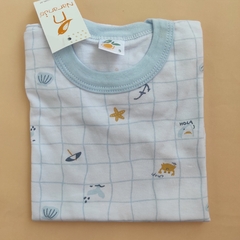 Body cuadraditos celeste + de 18m