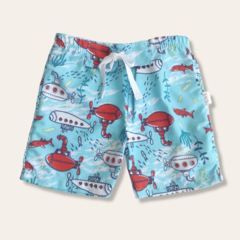 Short de baño submarino celeste