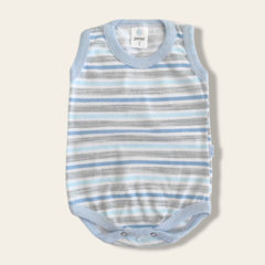 Body S/M rayado Leo celeste