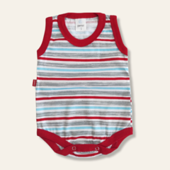 Body S/M rayado Leo rojo
