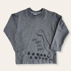 Remera dos estampados gris - comprar online
