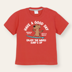 Remera PERRO SKATE rojo