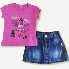 Conjunto con pollera jean
