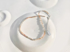 chocker Caraíva de pedra da lua em prata