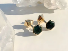 Brinco Atma Esmeralda 2 em 1 ouro