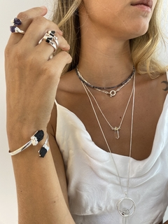 bracelete Zee de turmalina no banho de prata 4