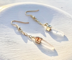 brinco Joy de cristal no banho de ouro 3