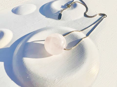 Colar Esfera | quartzo-rosa
