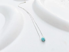 colar Sea de larimar em prata 925