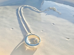 colar Yin de cristal no banho de prata