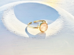 Anel Uno Quartzo Rosa Ouro