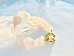 Pulseira Creta quartzo rosa ouro - comprar online