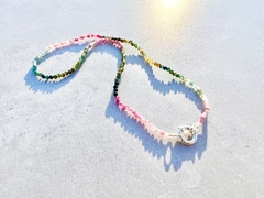 Chocker Rainbow turmalina melancia ((100% prata)) - comprar online