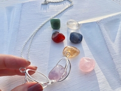 colar Equilíbrio 7 chakras no banho de prata 3
