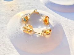 pulseira Eleva de cristal no banho de ouro