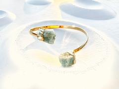bracelete Zee de água-marinha no banho de ouro