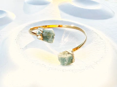 bracelete Zee de água-marinha no banho de ouro