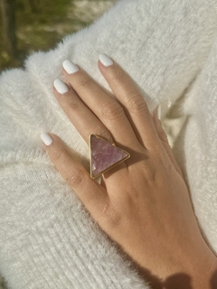 anel Gaia de ametista no banho de ouro 4