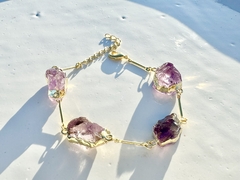 pulseira Eleva de ametista no banho de ouro 2