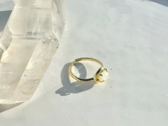 Anel Capri Agua marinha ouro