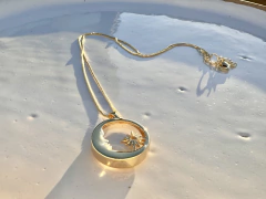 colar Yin de cristal no banho de ouro 4