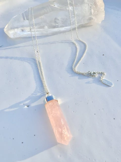 colar Nalu de quartzo-rosa de prata 925 3