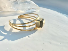 Bracelete Cubo Pirita Ouro - comprar online