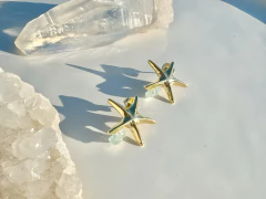 Brinco Atalaia água-marinha ouro - comprar online